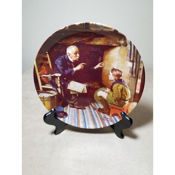 The Professor Plate Wall Decor Year 1986 Fine China 8 1/2" Norman Rockwell Vtg - Picture 1 of 14